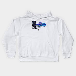 Black Lab and Pickup Truck Kids Hoodie